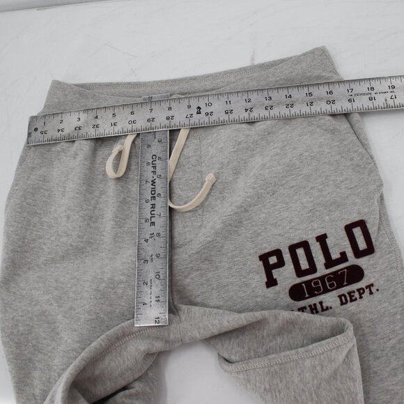 Polo Ralph Lauren Sweatpants Mens Medium Heather Grey Vintage Drawstring logo - Picture 4 of 11